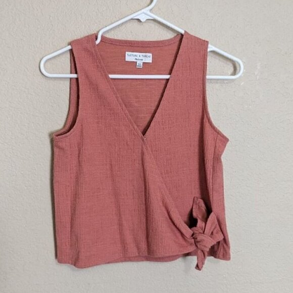 Madewell Texture & Thread Sleeveless Wrap Tie Shirt xxs - Picture 1 of 9